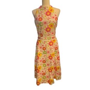 Mix Nouveau Womens Y2k Floral Midi Halter Dress